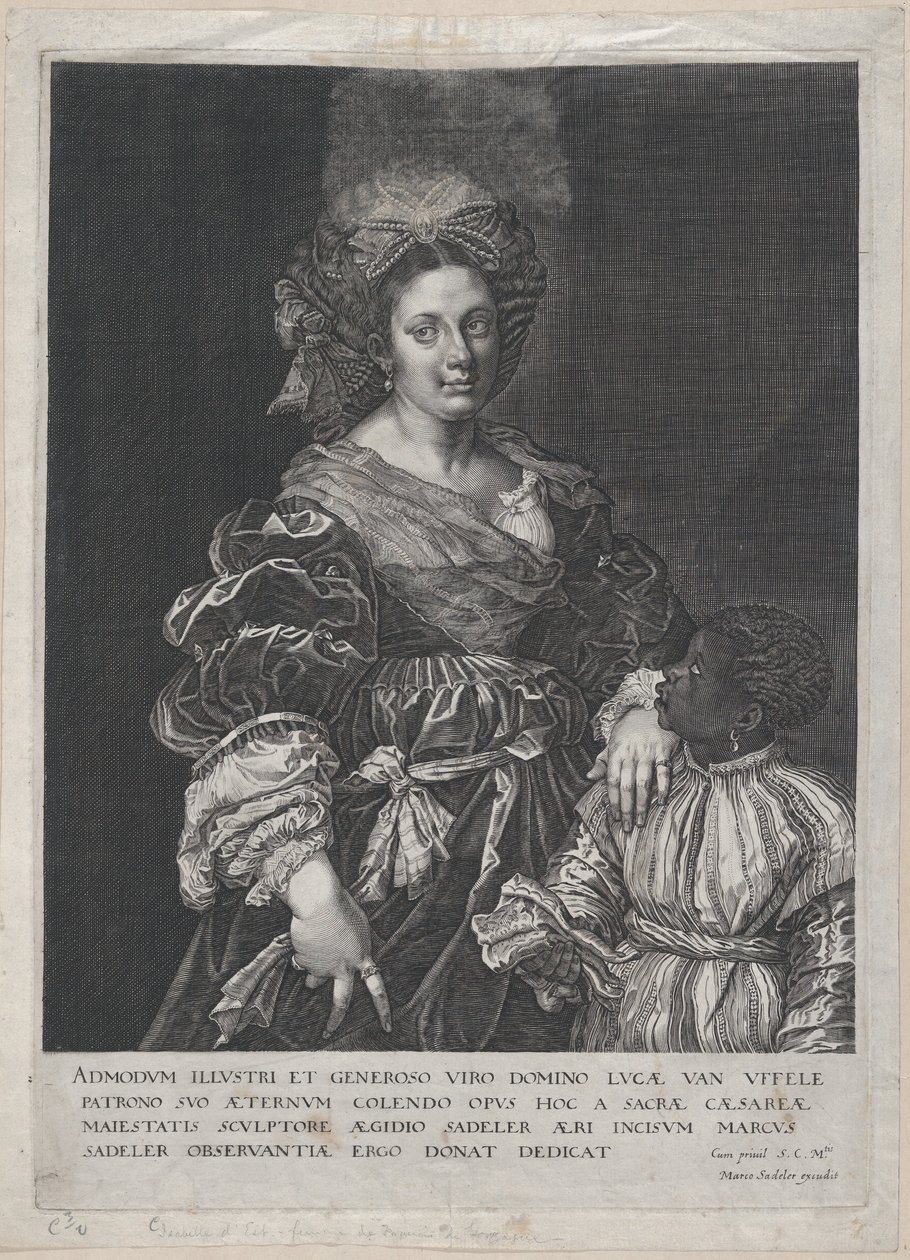 Laura Dianti with a Black Page by Aegidius Sadeler II