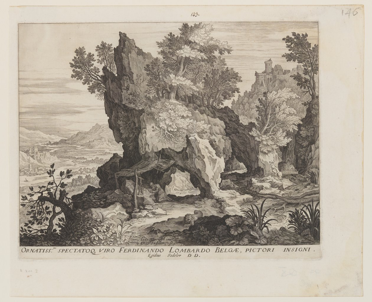 Rocky Landscape with St. Jerome by Aegidius Sadeler II