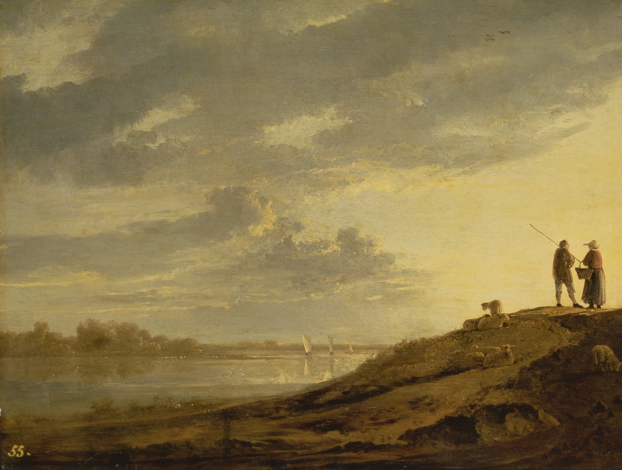 Sunset over a River, 1650s by Aelbert Cuyp