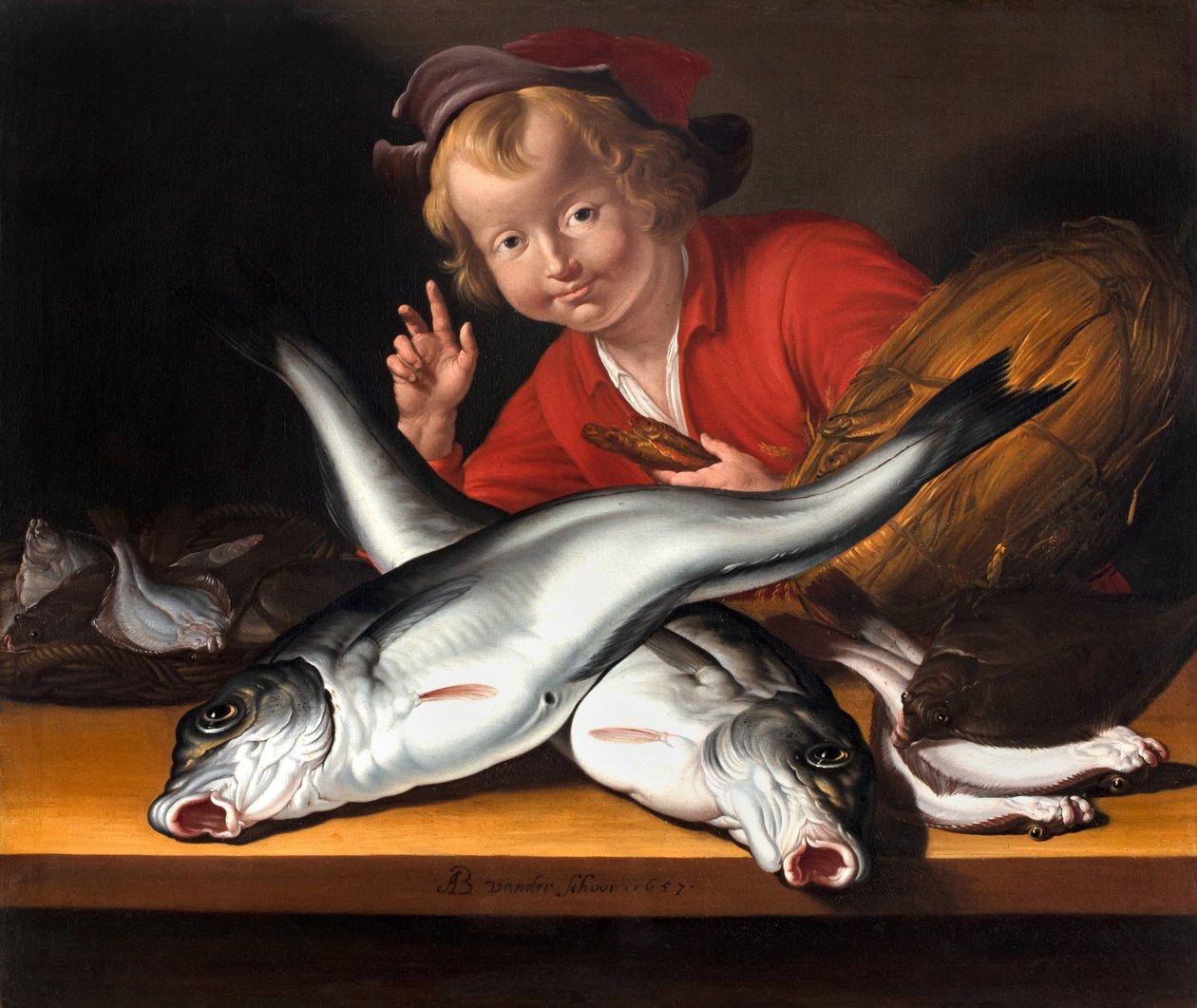 A Young Fish Seller, c.1657-57 by Aelbert Jansz. van der Schoor