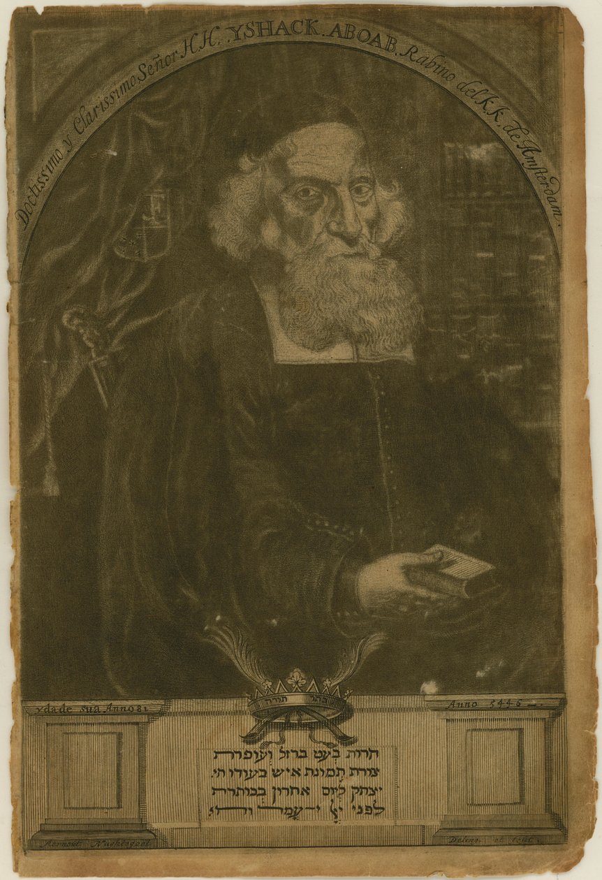 Portrait of Isaac Aboab da Fonseca, 1681 by Aernout Naghtegael
