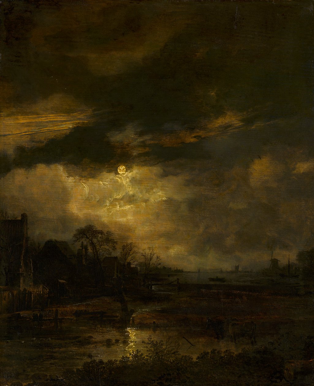 Landscape at Sunset by Aert van der Neer