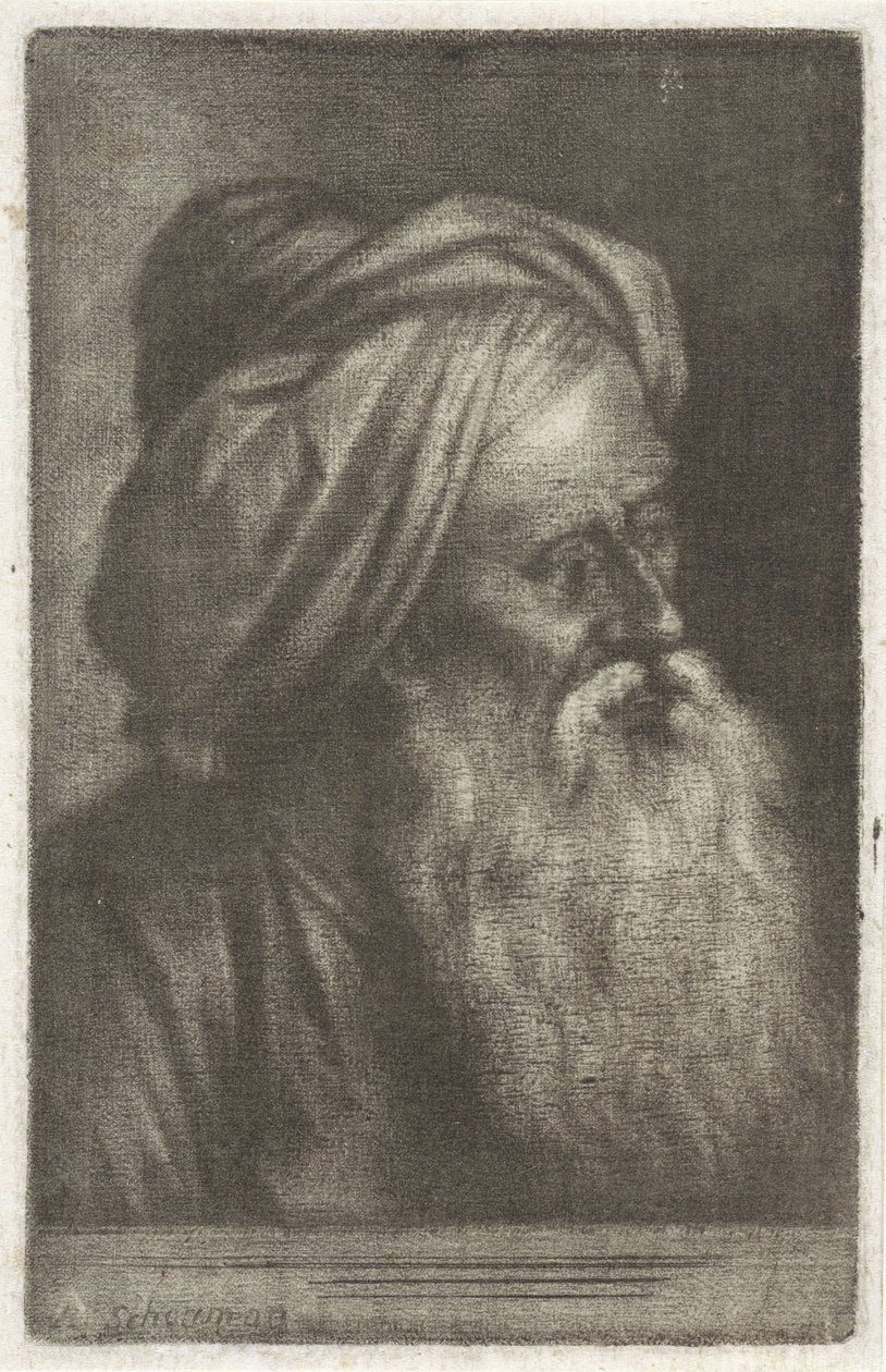 Bust of a Man with Turban by Aert Schouman