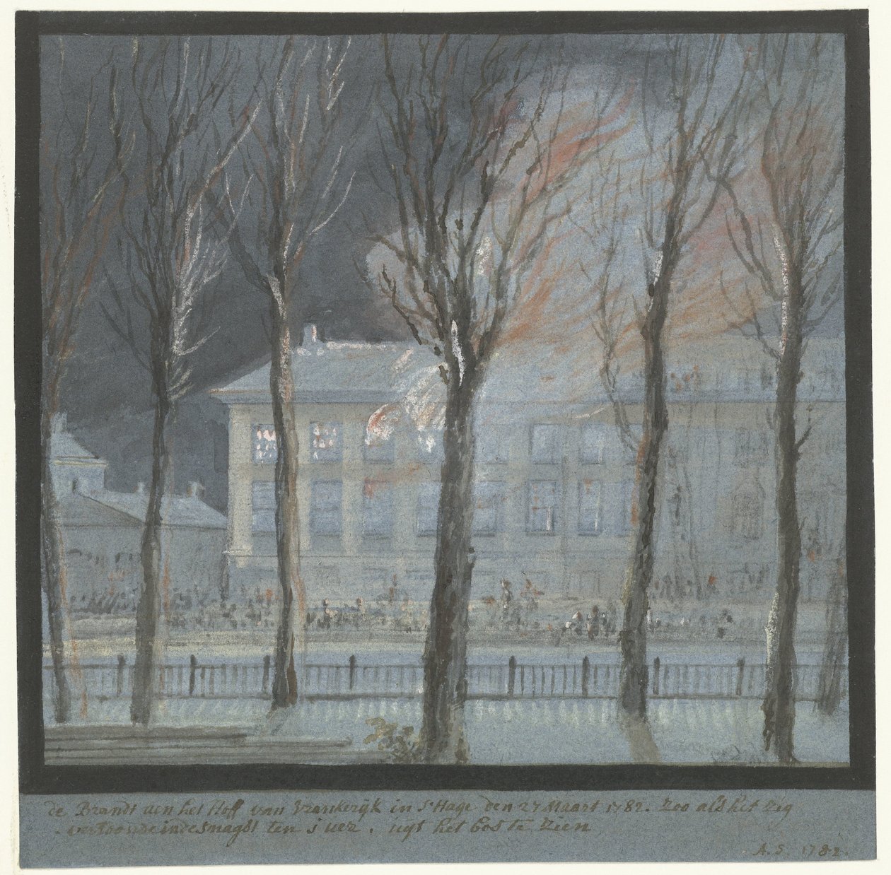The Fire in the House of the French Ambassador in The Hague, March 27, 1782 by Aert Schouman