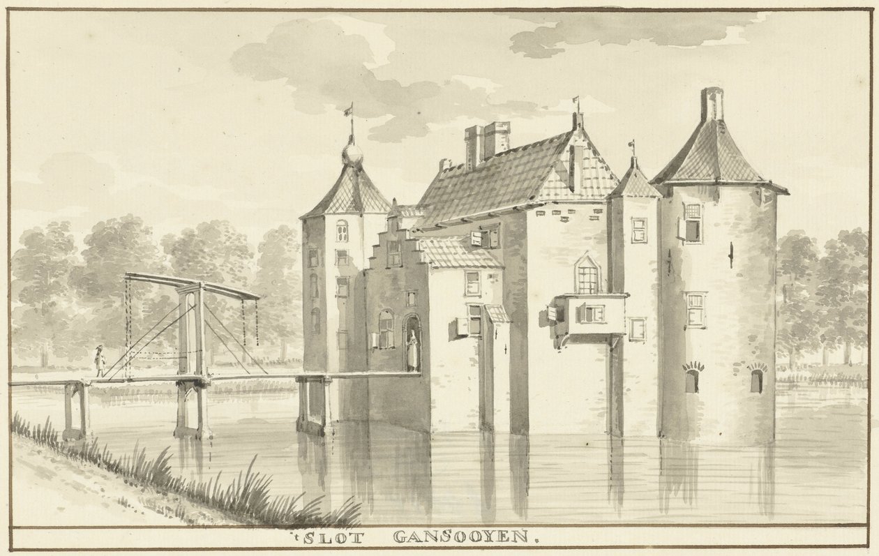 Castle Gansoijen near Drongelen by Aert Schouman