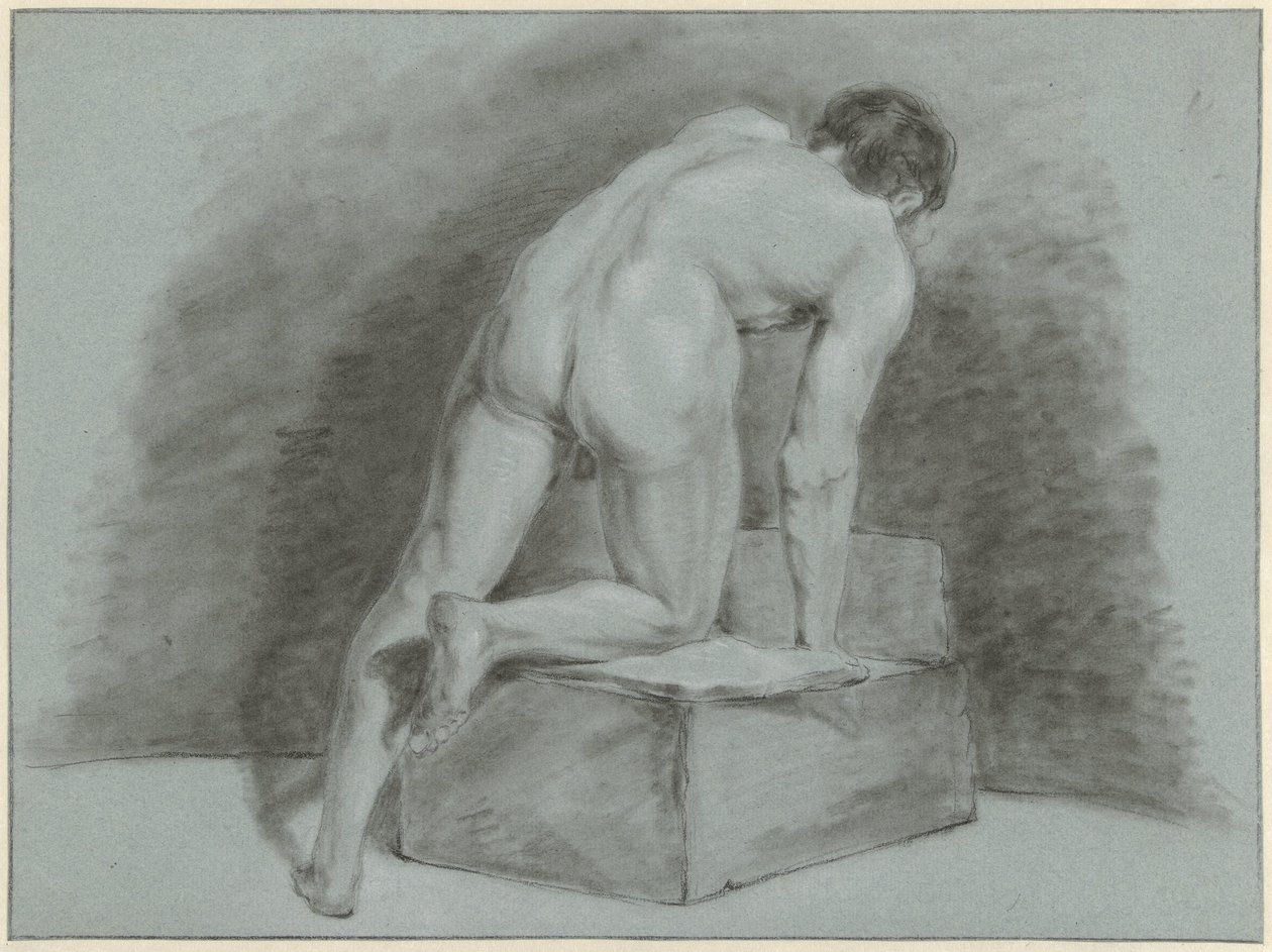 Male Nude, Bent Forward, Seen from the Back by Aert Schouman