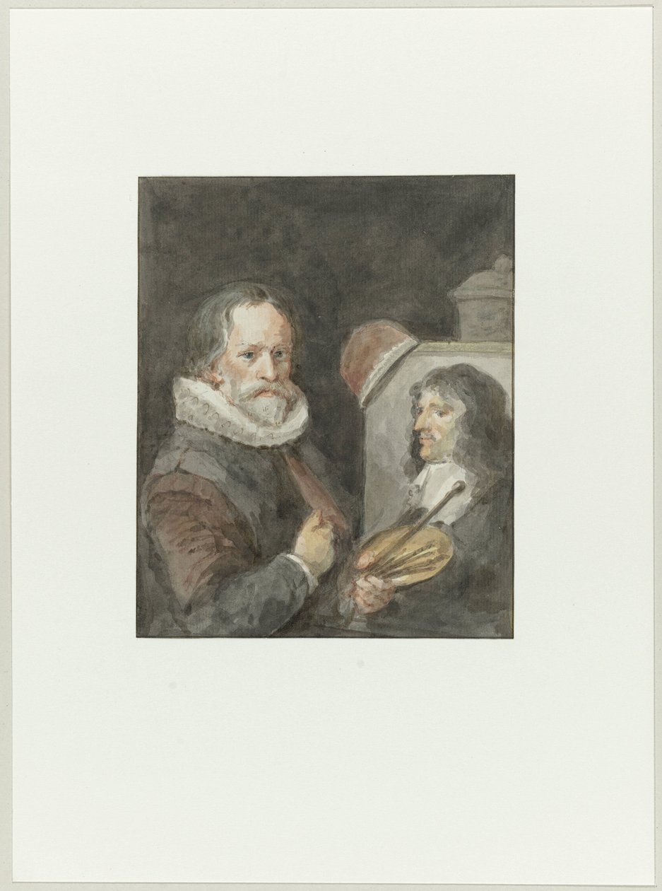 Portrait of Michiel van Mierevelt, While He Paints Jacob Willemsz. Delff by Aert Schouman