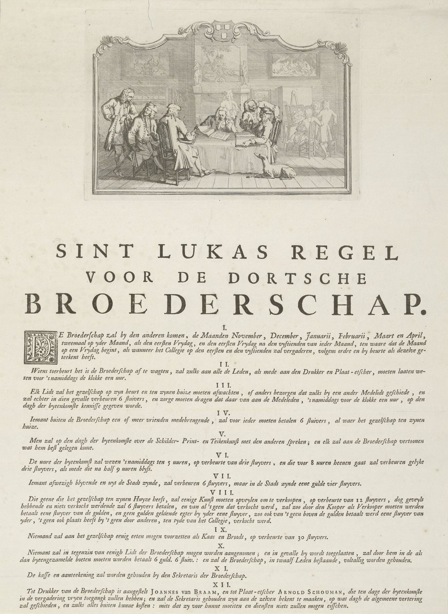 Rules of the Guild of Saint Luke in Dordrecht by Aert Schouman
