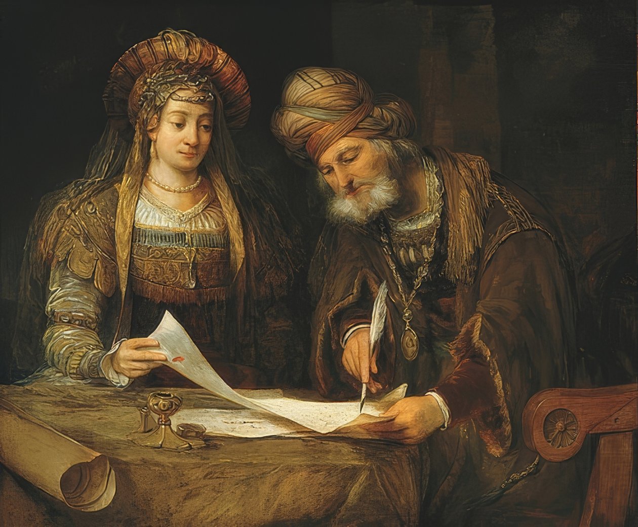 Esther and Mordechai by Aernt de Gelder