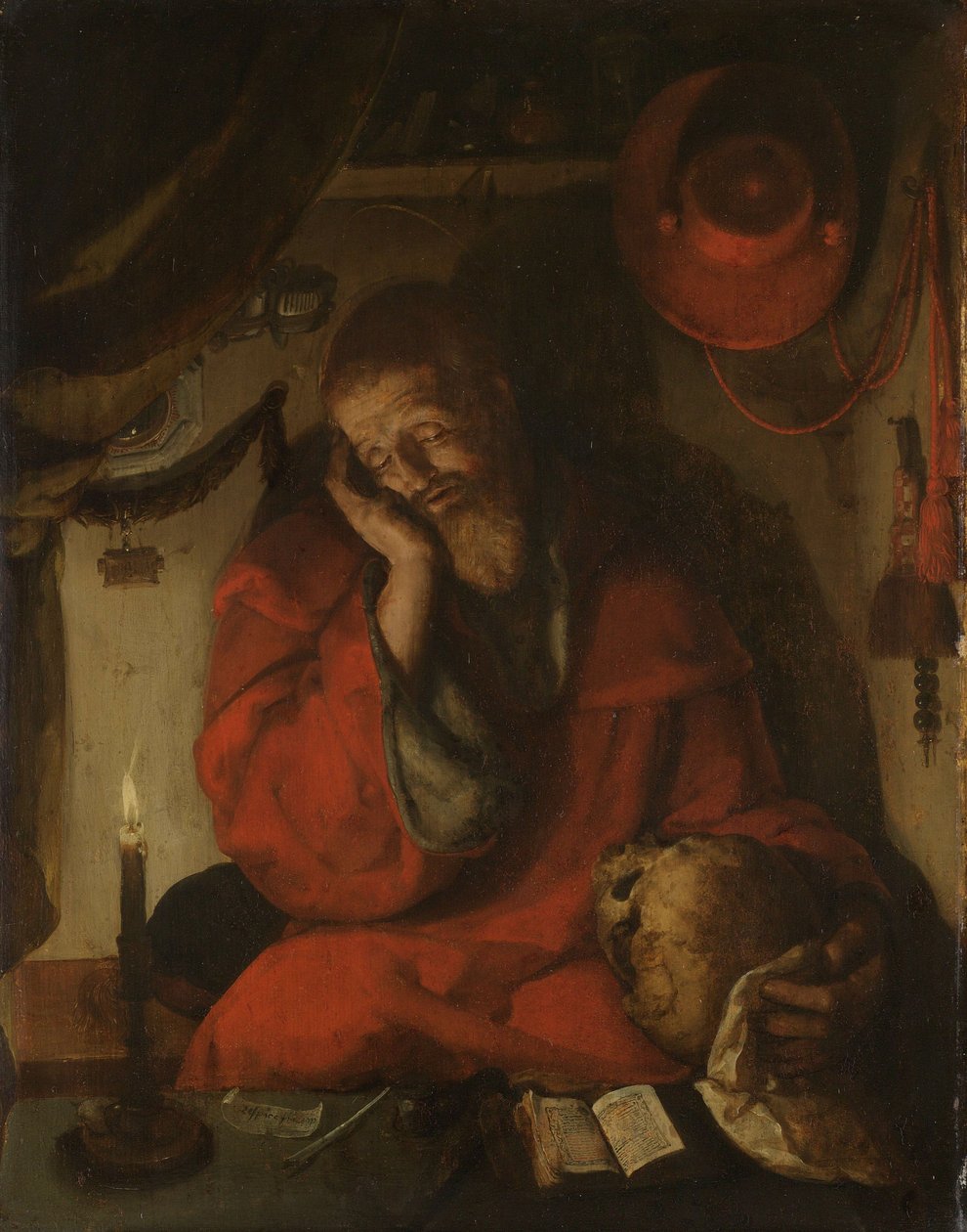 Saint Jerome in His Study by Candlelight by Aertgen Claesz van Leyden