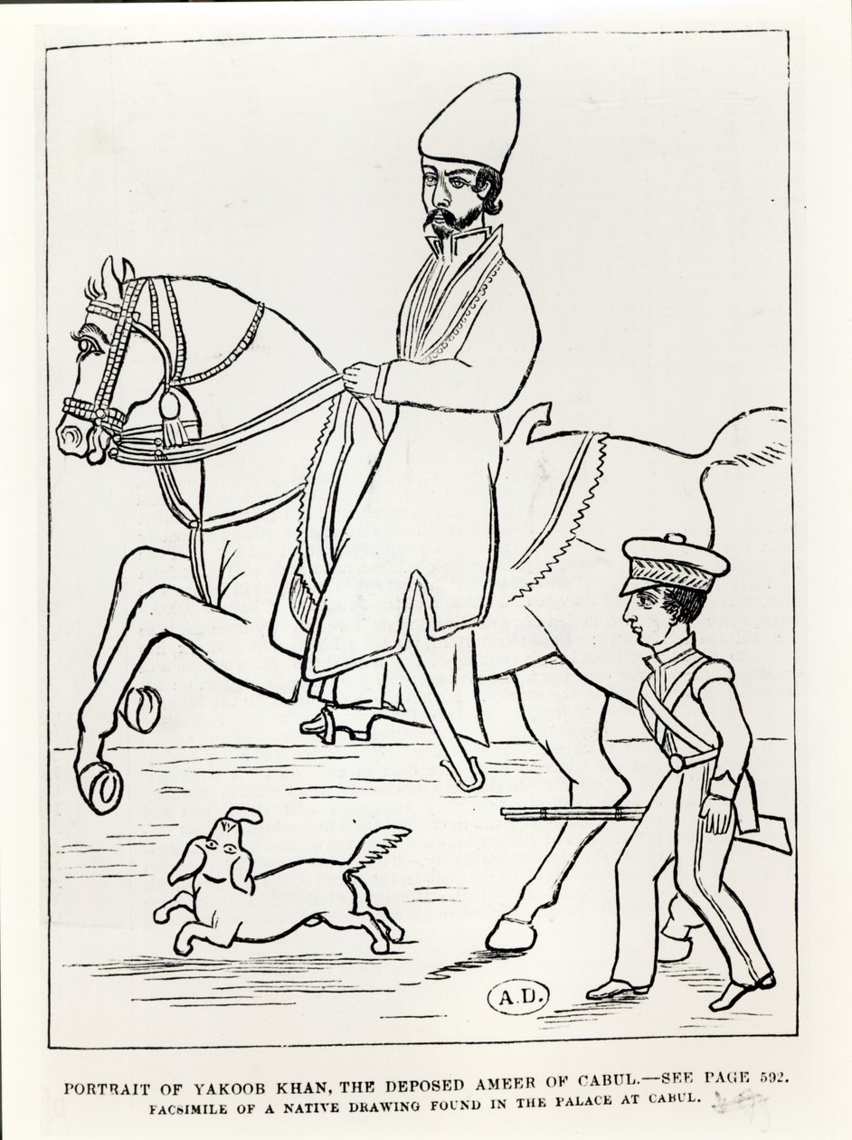 Facsimile of a portrait of Muhammad Yaqub Khan, Emir of Afghanistan by Afghan School