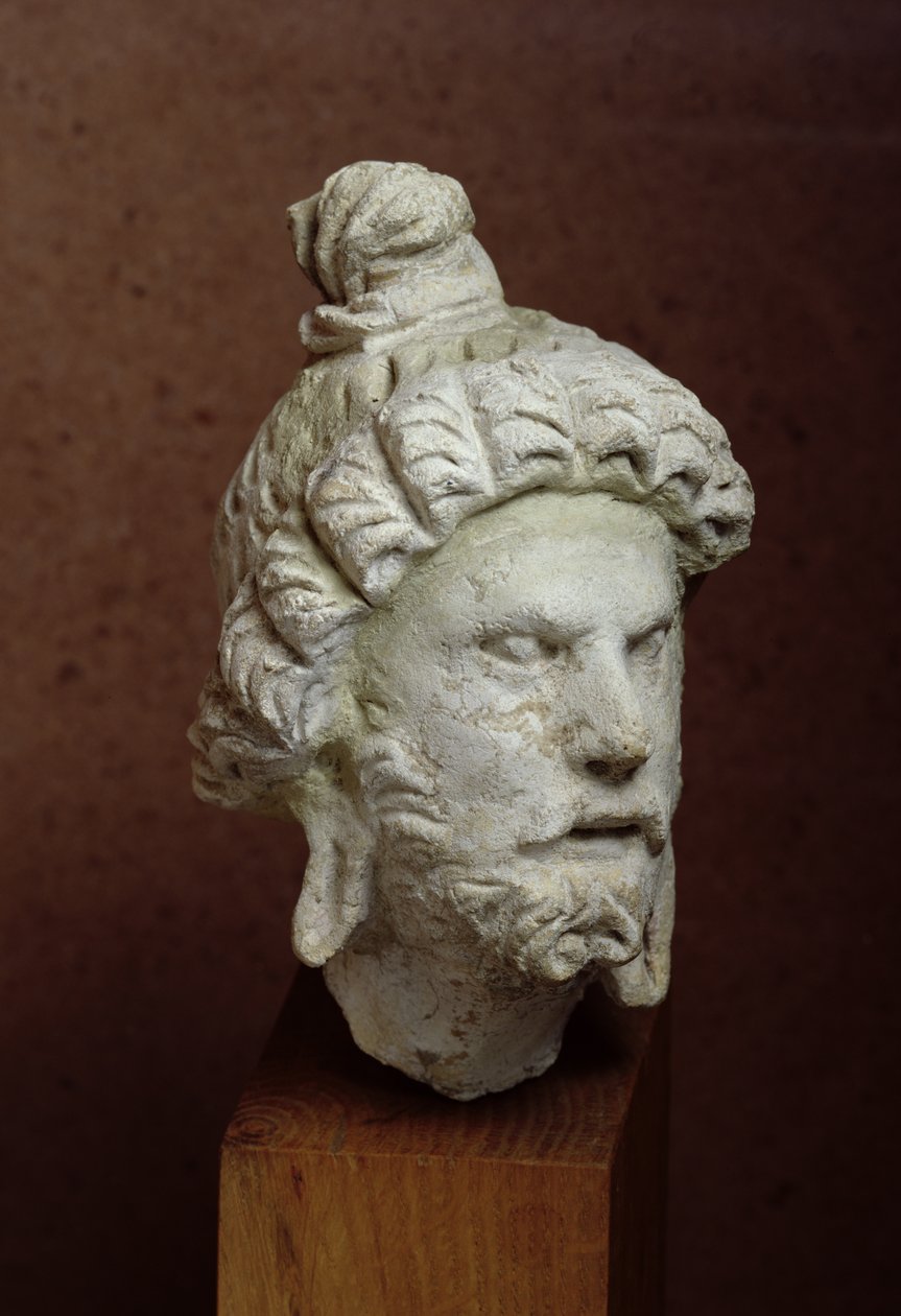 Head of Brahma, Afghanistan, 2nd-4th Century by Afghan School