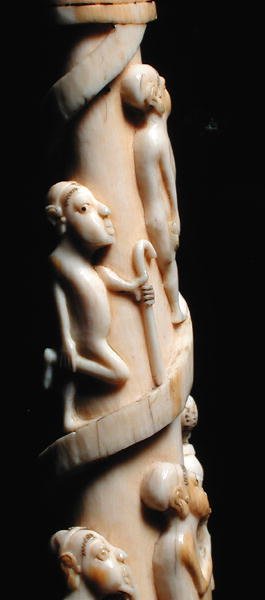 Carved Tusks, Congo (ivory) (detail) by African