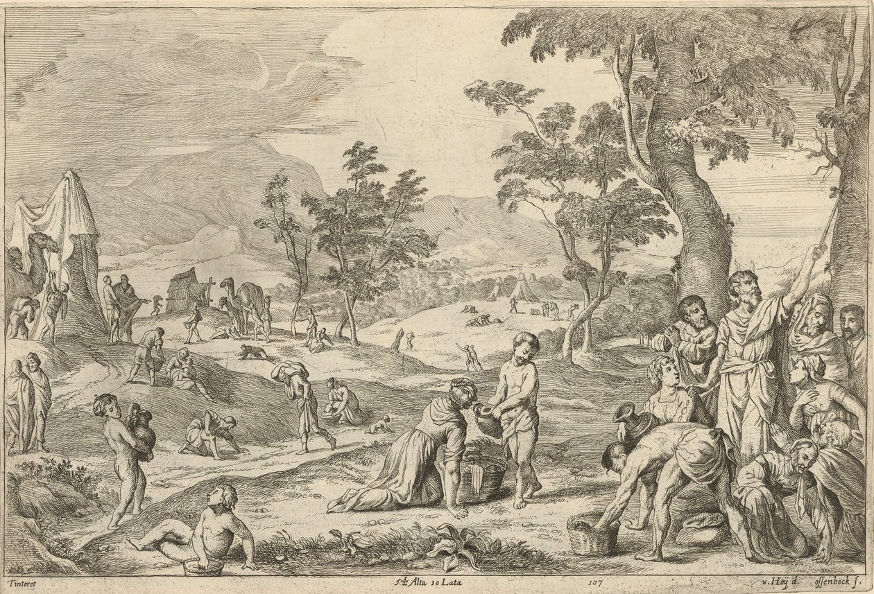 Israelites Collecting Manna by After David Teniers the Younger