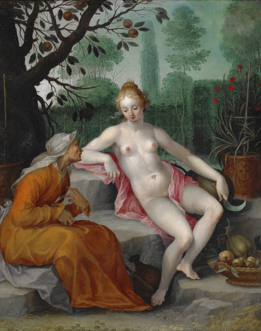 Vertumnus and Pomona by after Abraham Bloemaert