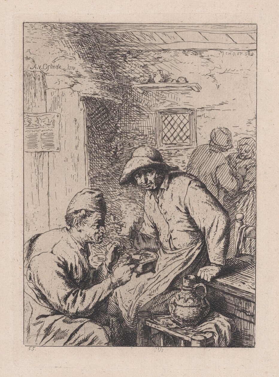 The Smokers (after Ostade) by After Adriaen van Ostade.