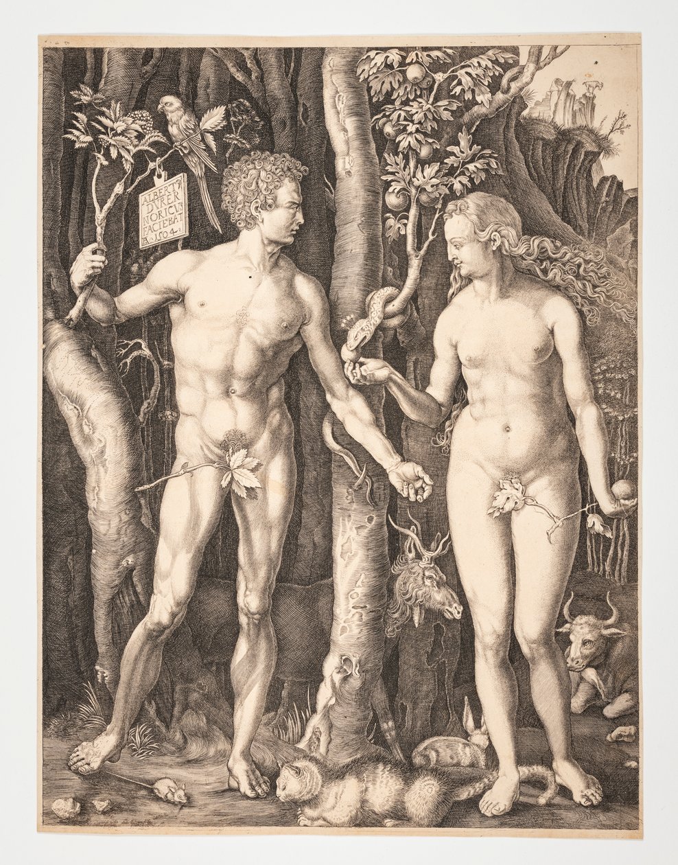 Adam and Eve in the Garden of Eden by After Albrecht Dürer