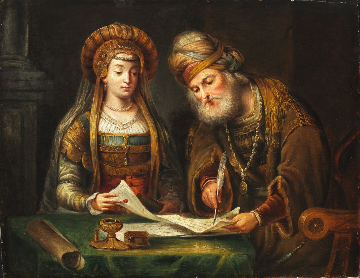 Esther and Mordecai by After Arent de Gelder