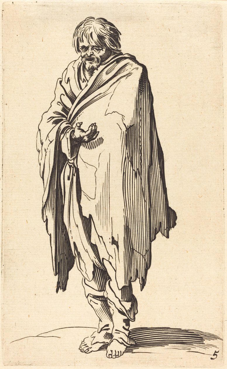 Beggar with Bare Head and Feet by After Jacques Callot