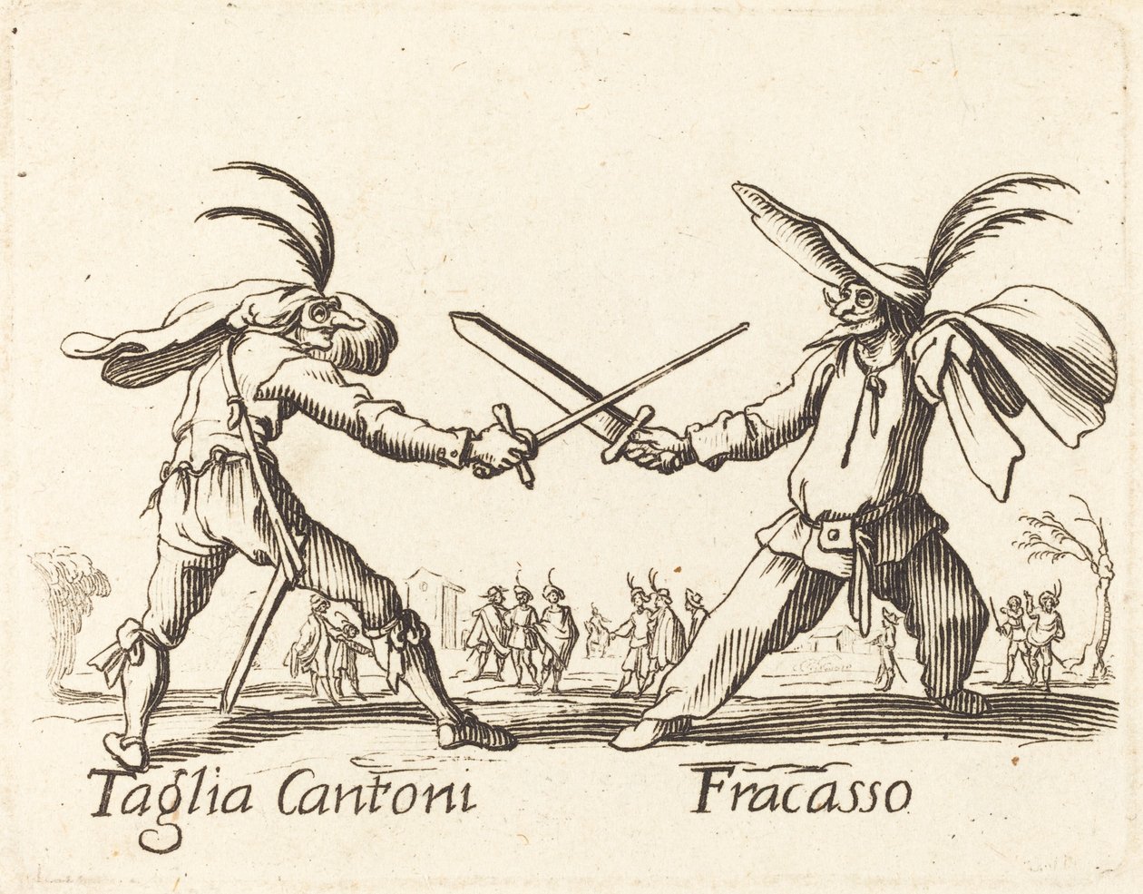 Taglia Cantoni and Fracasso by After Jacques Callot