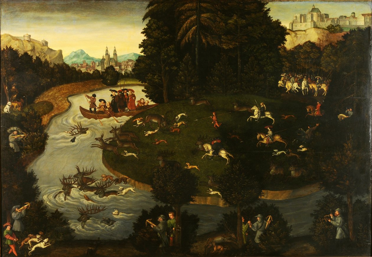 Stag Hunt by after Lucas Cranach the Elder