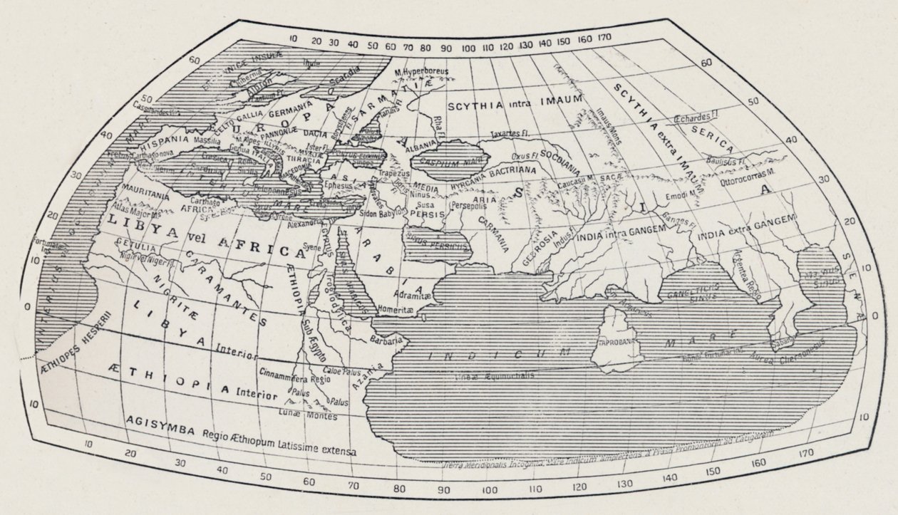 Map of the World, According to Ptolemy, 1923 by Agathodaemon of Alexandria