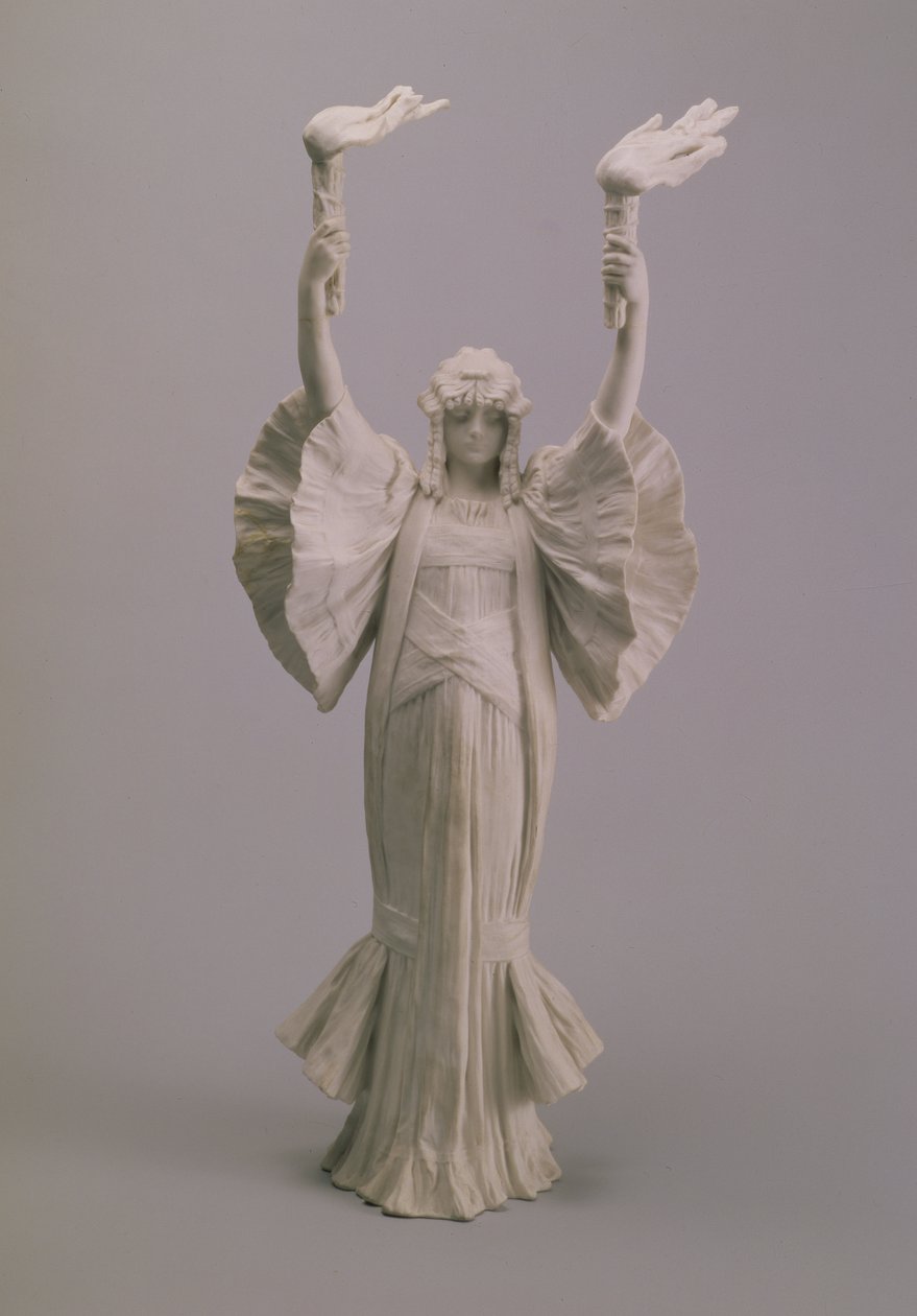Dancer with Torches from a table centrepiece, Sevres, 1900 by Agathon Leonard