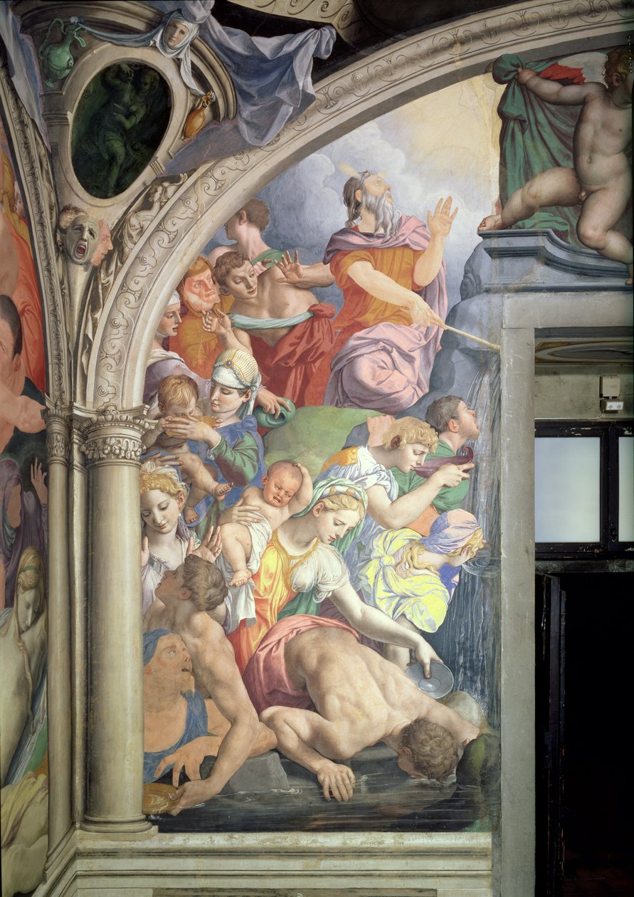 Moses striking Water from the Rock, from the Capella di Eleonora, 1555 by Agnolo Bronzino