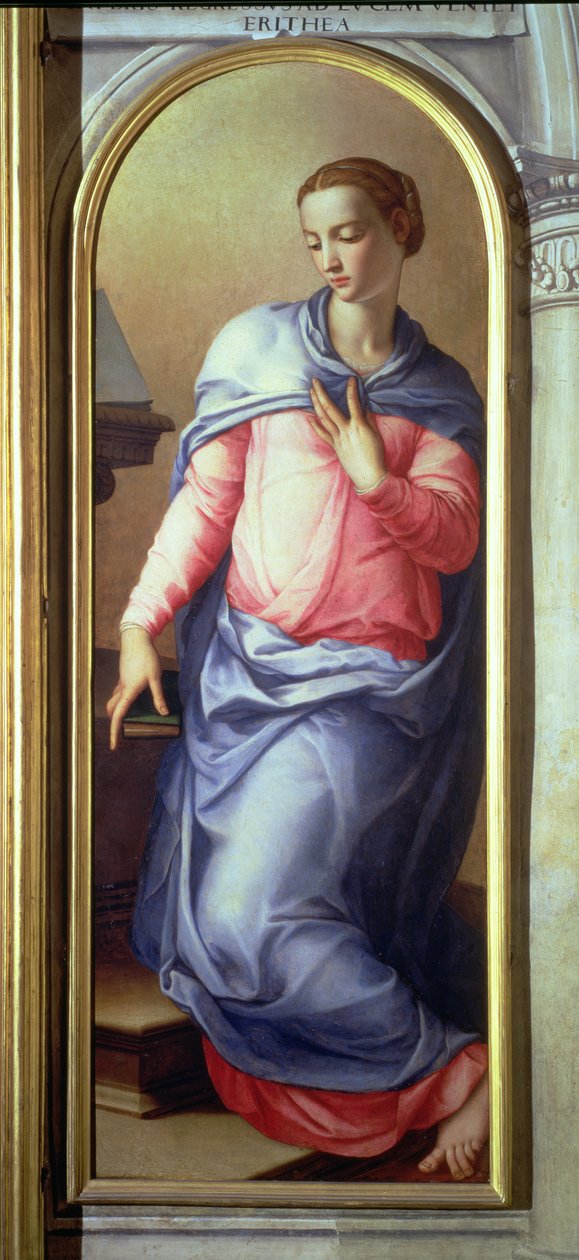 The Virgin, right hand panel of an Annunciation, 1555 by Agnolo Bronzino