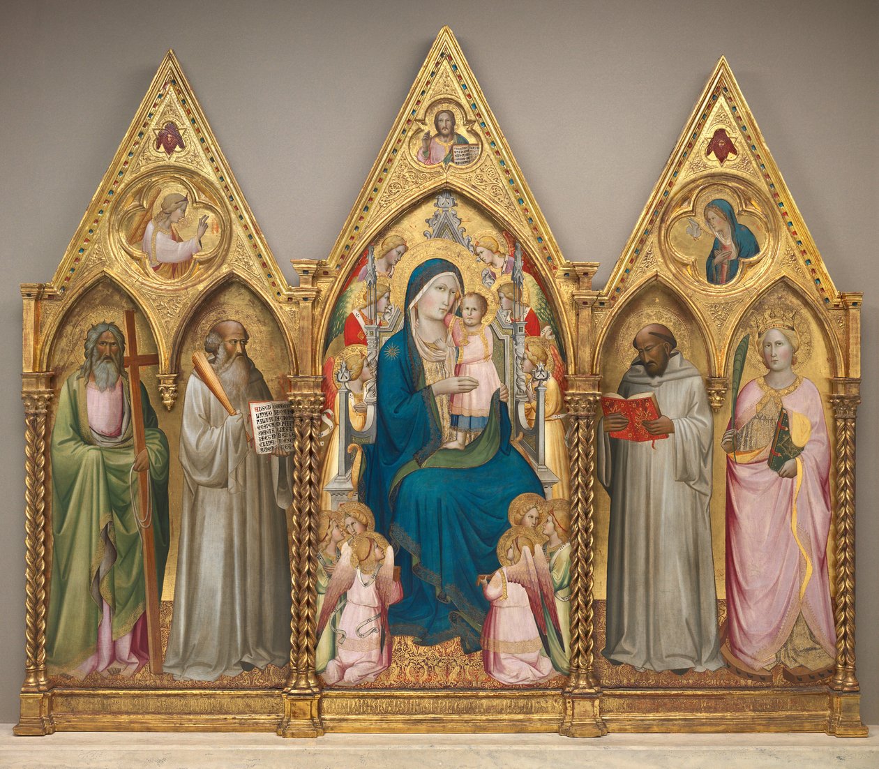 Madonna and Child with Saints Andrew, Benedict, Bernard, and Catherine of Alexandria with Angels by Agnolo Gaddi