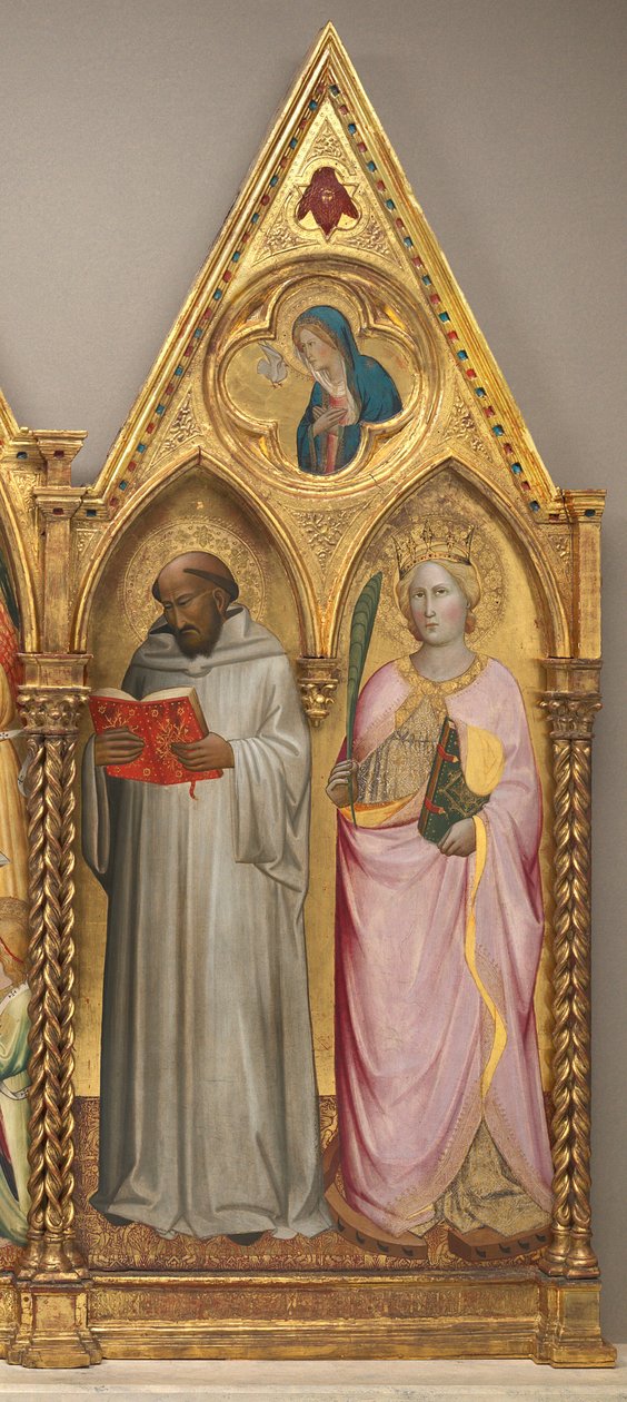 Saint Bernard and Saint Catherine of Alexandria with the Virgin of the Annunciation (right panel) by Agnolo Gaddi