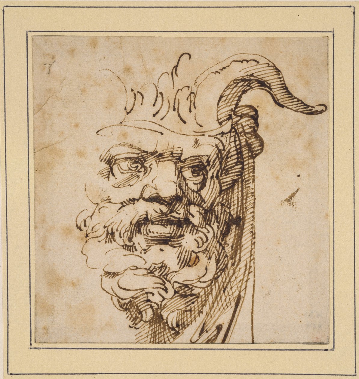 A Silvan Mask by Agostino Carracci