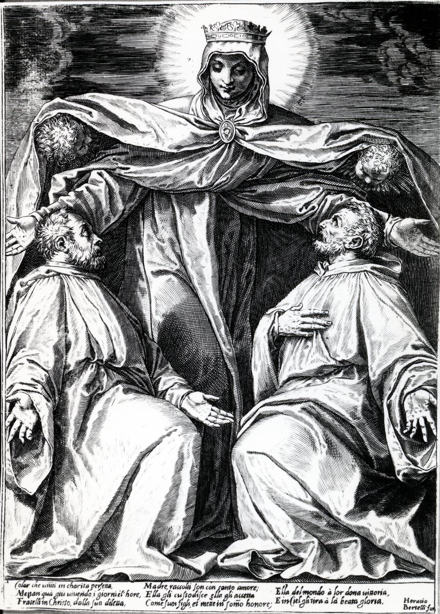 Madonna Protecting Two Members of a Confraternity by Agostino Carracci