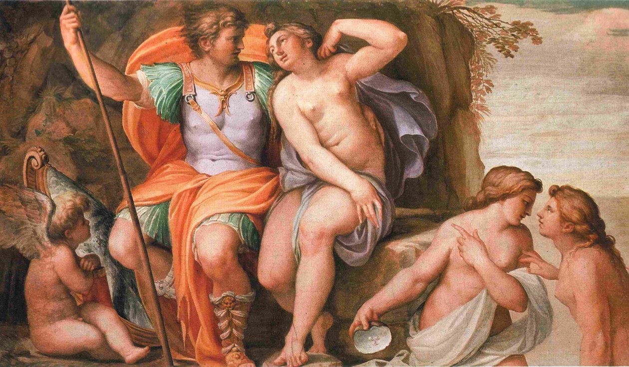 Venus and Mars (fresco by Agostino Carracci in the Palazzo del Giardino, Parma) by Agostino Carracci