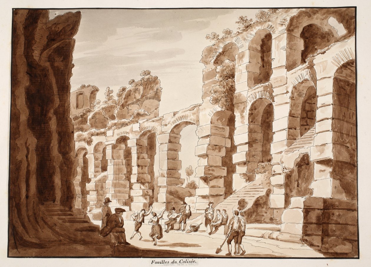 Excavations in the Colosseum, 1883 by Agostino Tofanelli