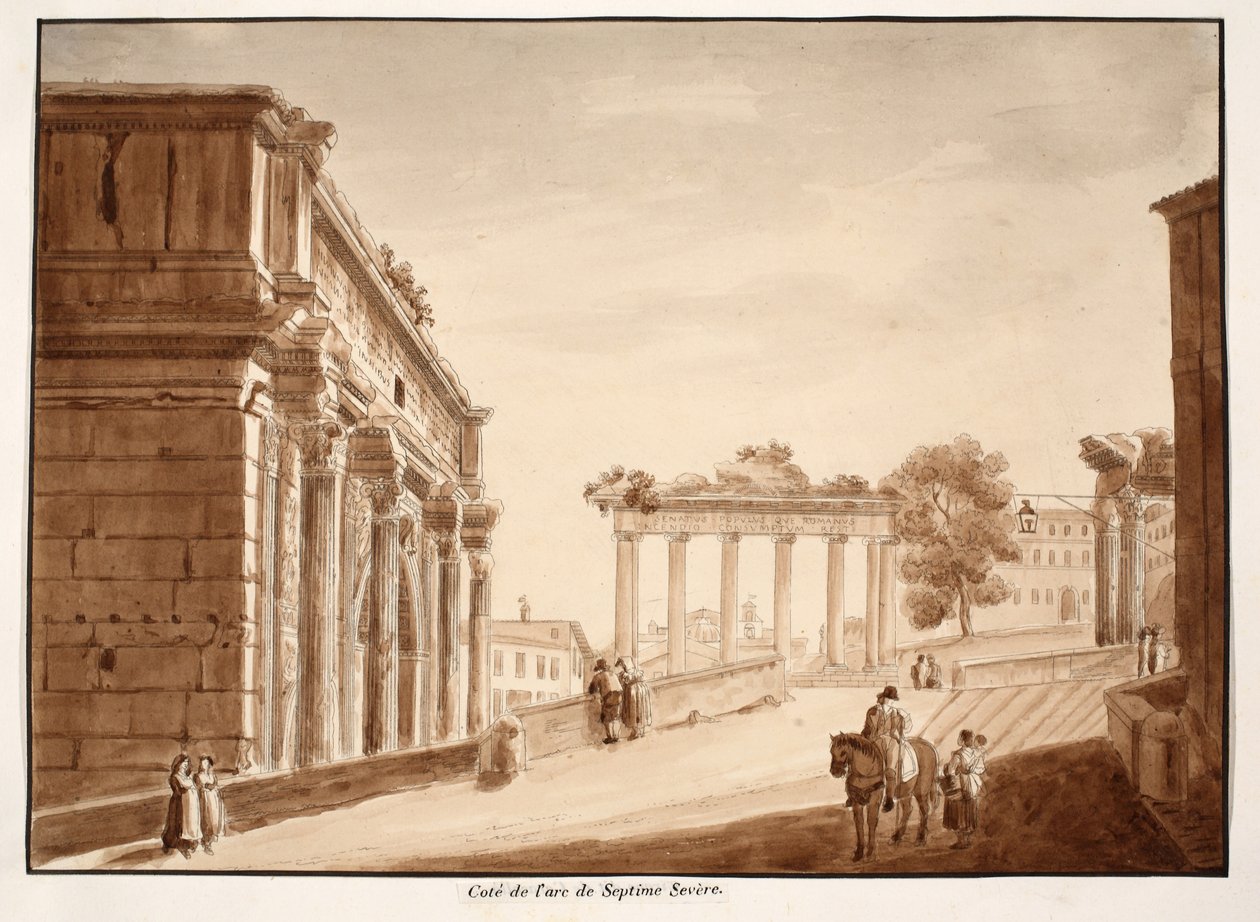 Side View of the Arch of Septimius Severus, 1833 by Agostino Tofanelli
