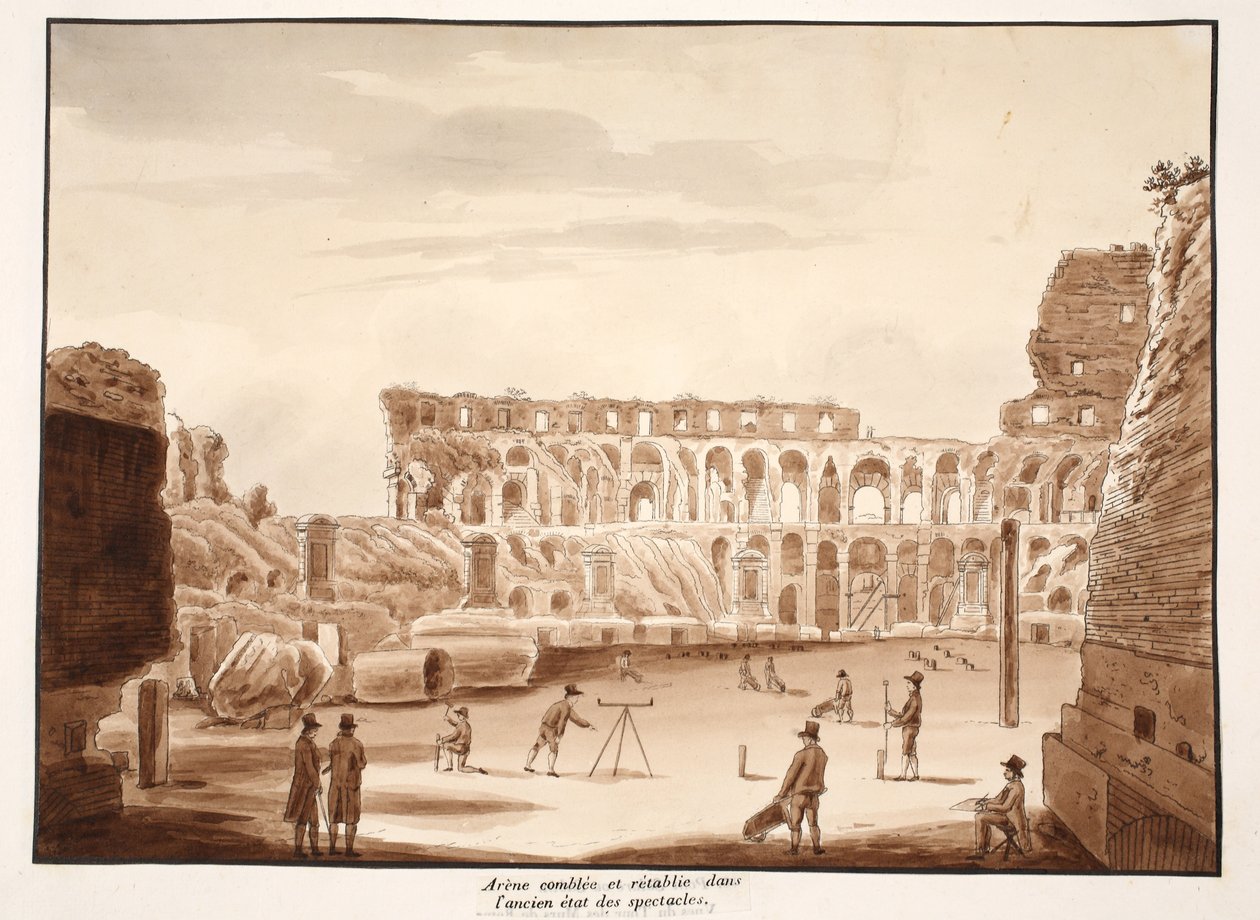 The Arena of the Colosseum Filled In and Restored to Its Former State, 1833 by Agostino Tofanelli