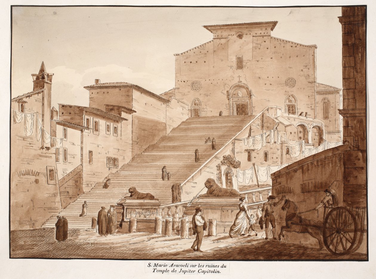 The Church of Santa Maria in Aracoeli on the Ruins of the Capitoline Temple of Jupiter, 1833 by Agostino Tofanelli
