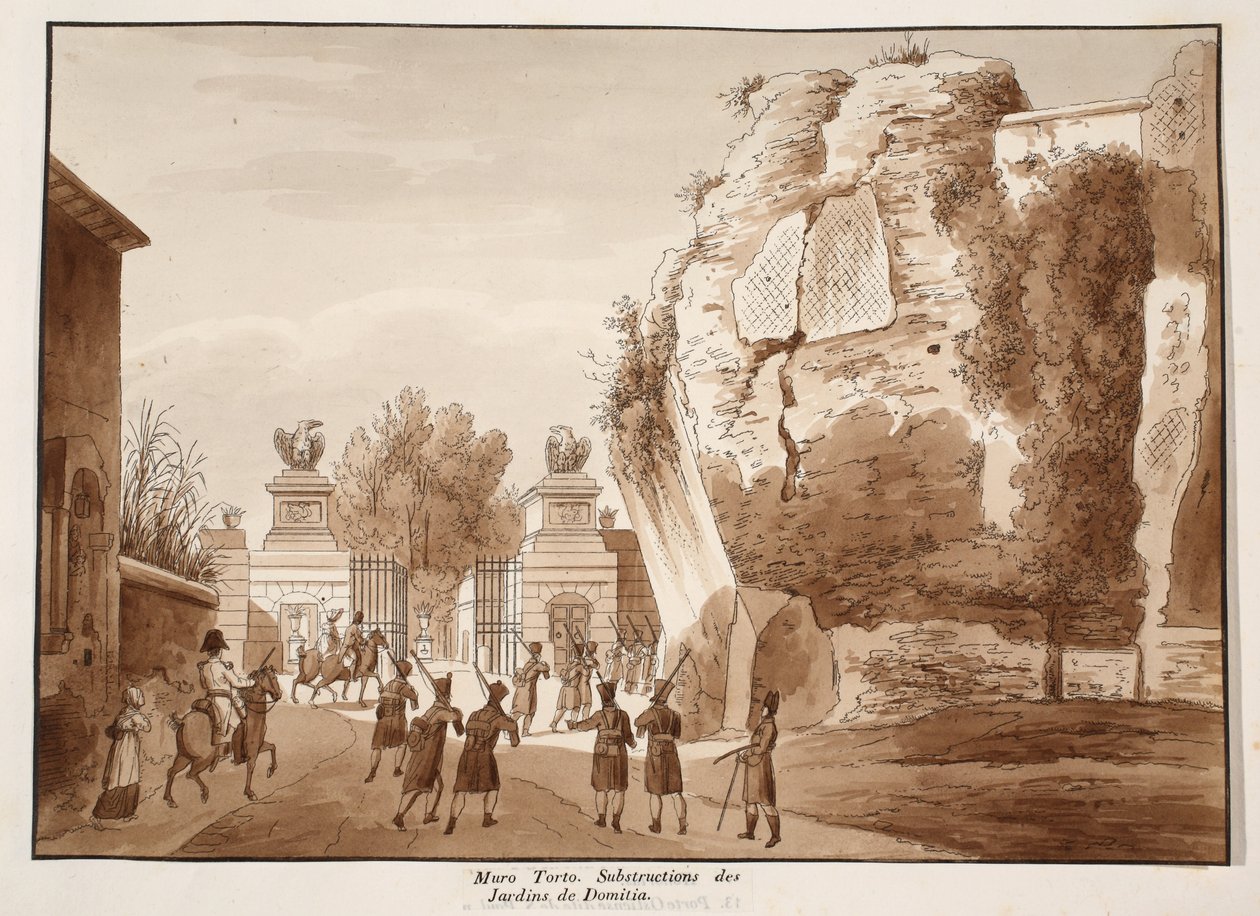 The Muro Torto, and Foundations of the Gardens of Domitian, 1833 by Agostino Tofanelli