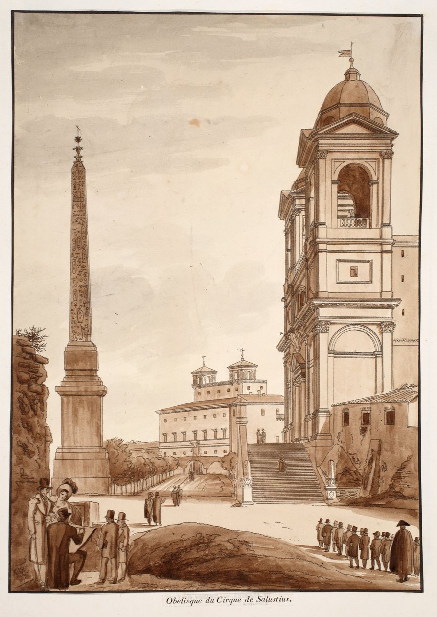 The Obelisk from the Circus of Sallustius, 1833 by Agostino Tofanelli