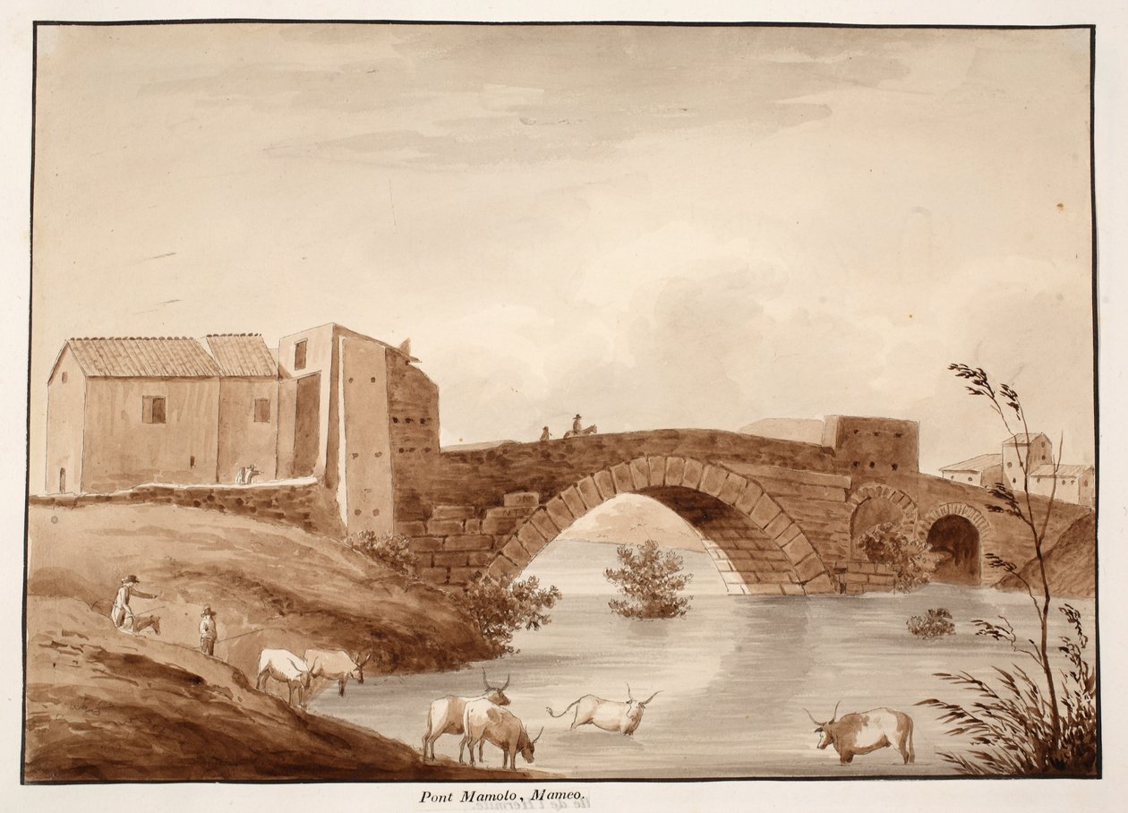 The Ponte Mammolo, 1833 by Agostino Tofanelli