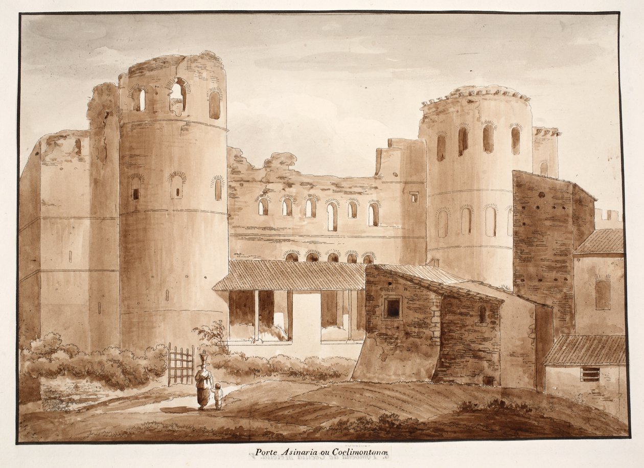 The Porta Asinaria or Coelimontana, 1833 by Agostino Tofanelli