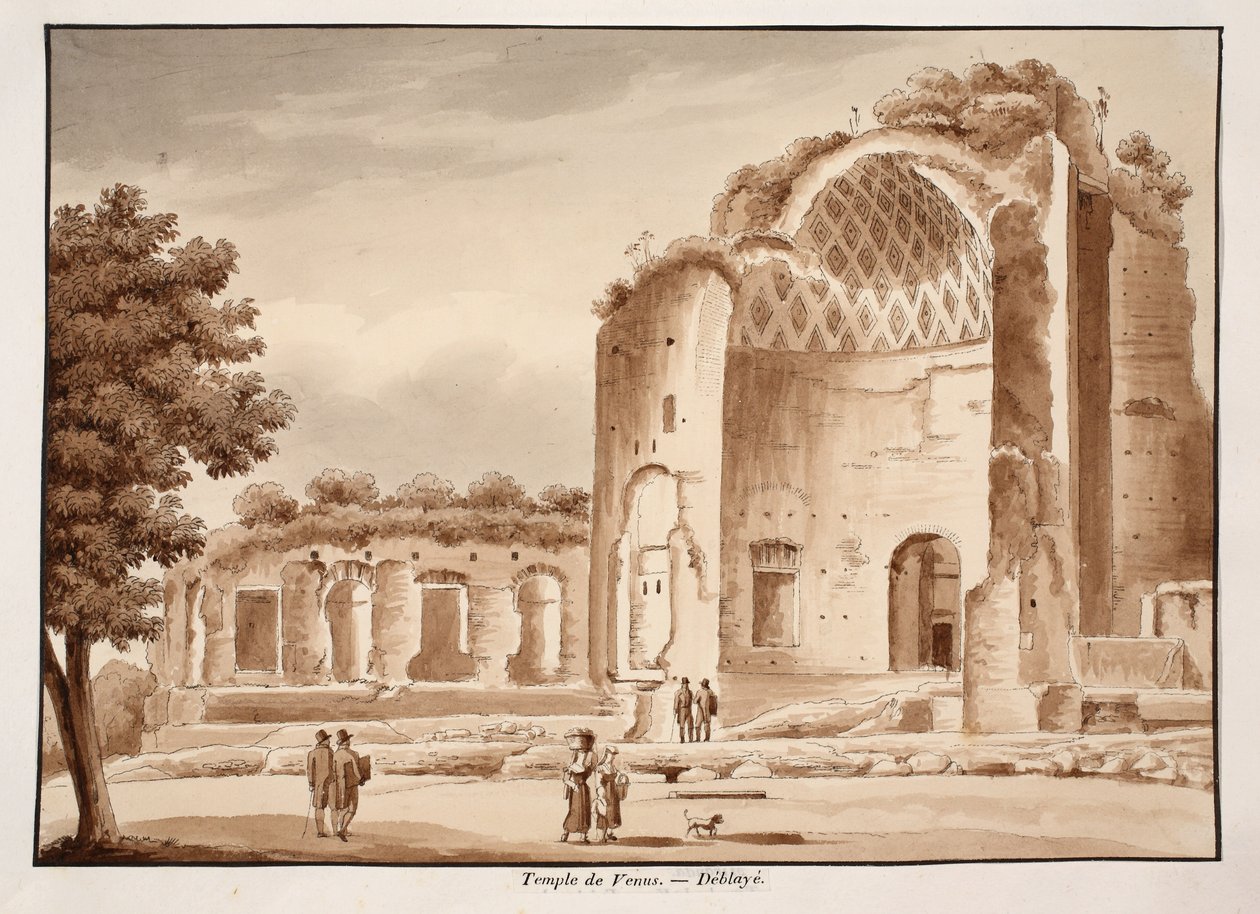 The Temple of Venus after being cleared up, 1833 by Agostino Tofanelli