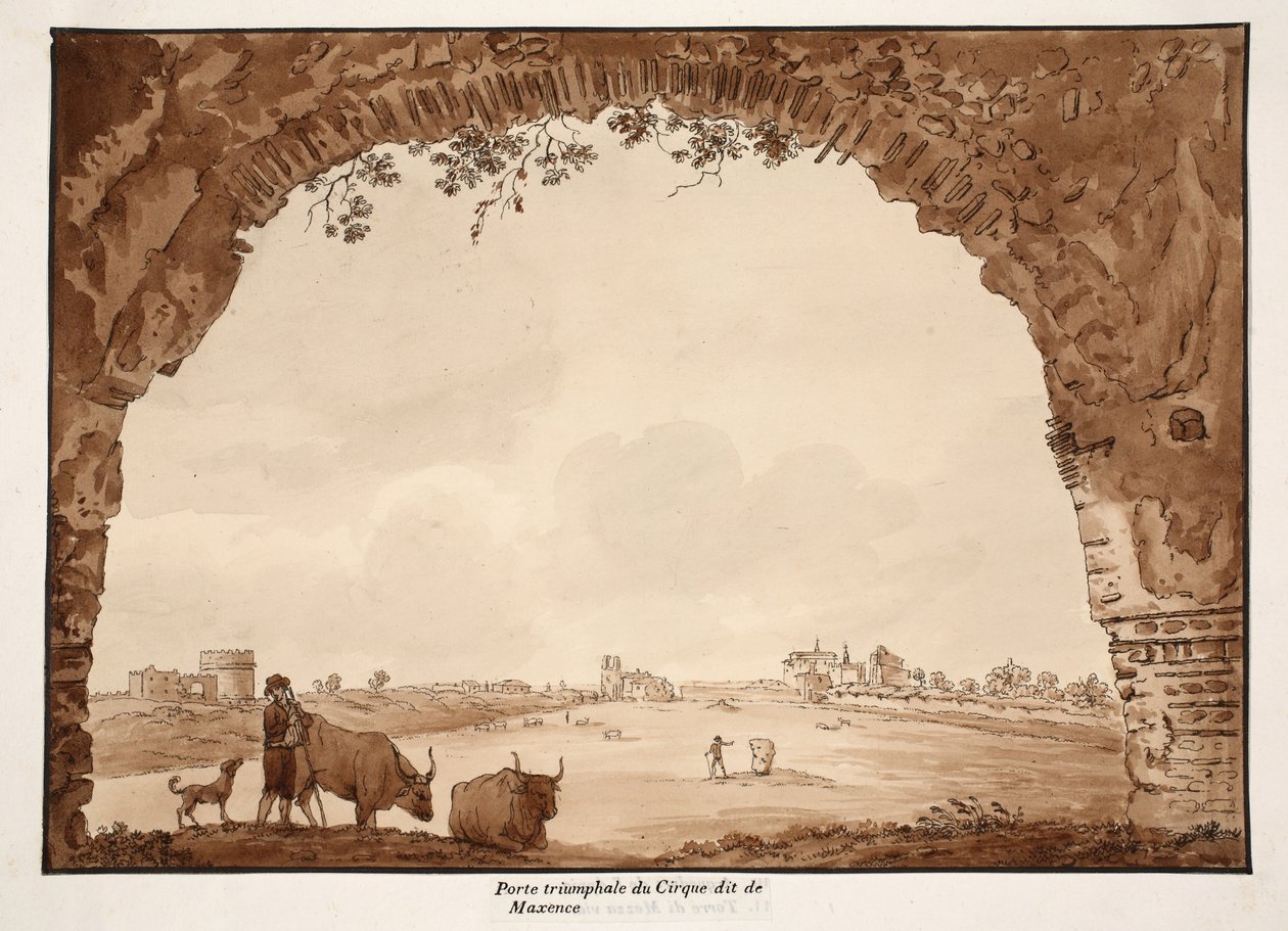 The Triumphal Arch of the Circus of Maxentius by Agostino Tofanelli