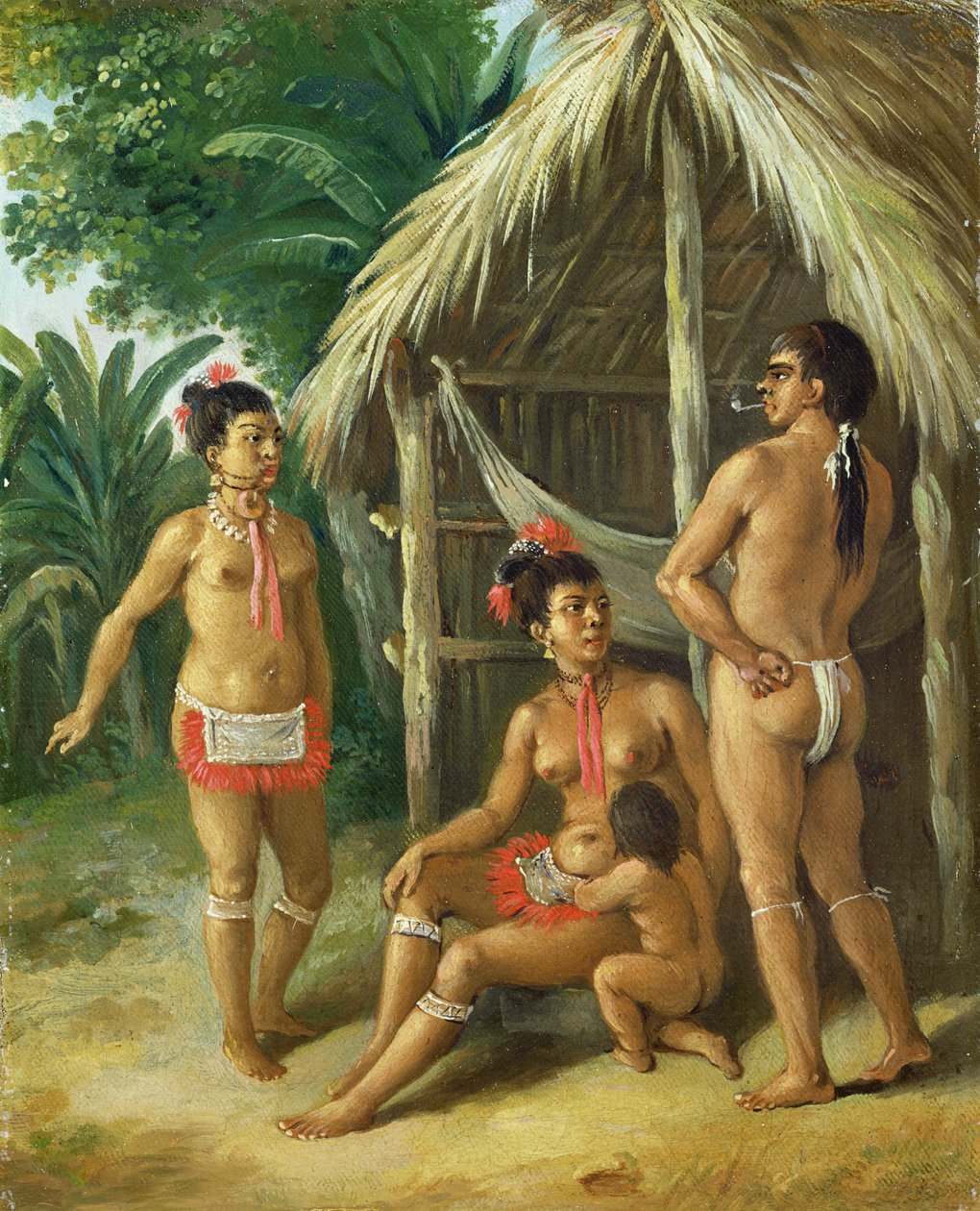 A Leeward Islands Carib Family outside a Hut, c.1780 by Agostino Brunias