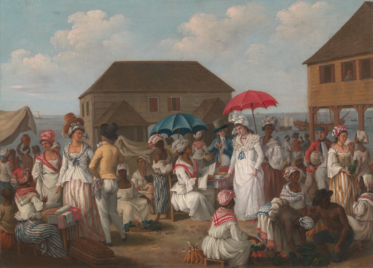 Linen Market, Dominica - A Market Scene by Agostino Brunias