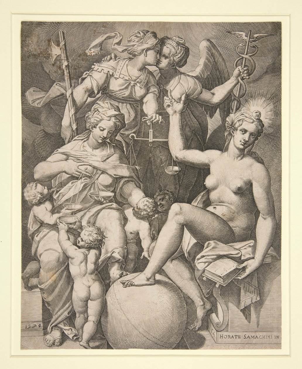 Charity, Justice, Truth, and Peace by Agostino Carracci