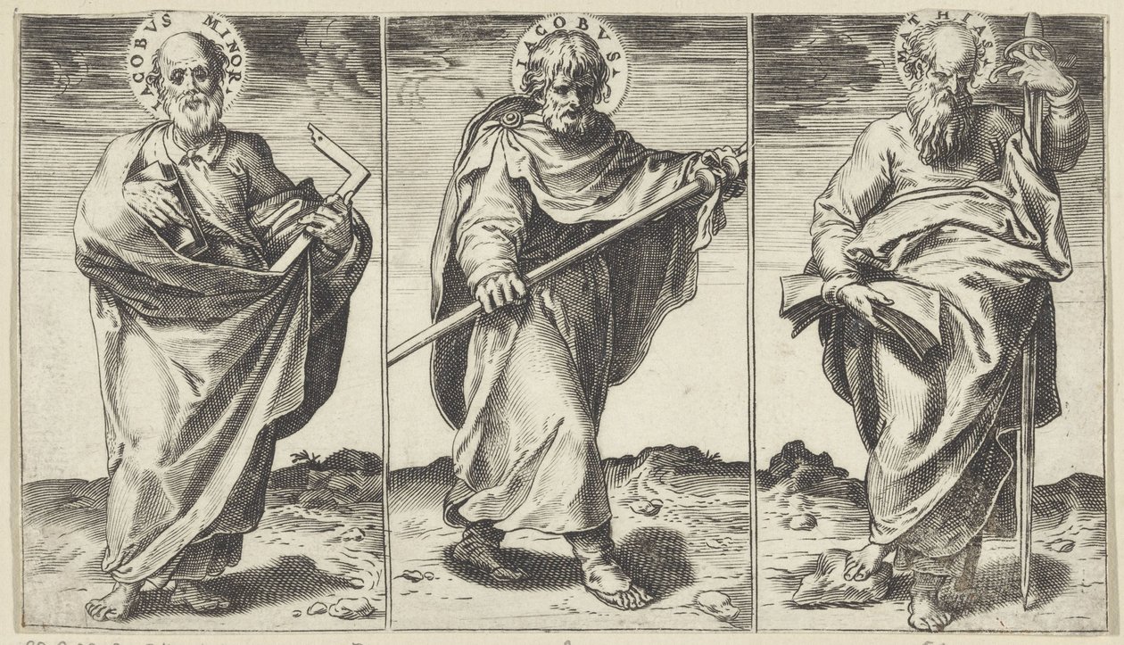 James the Lesser, James the Greater, and Matthias (Christ, Mary, John the Baptist, and the Apostles) by Agostino Carracci