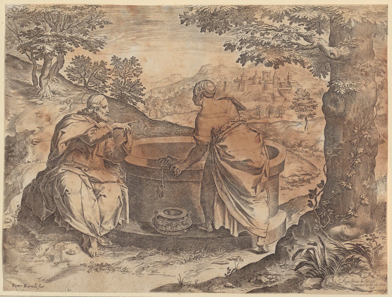 Jesus and the Samaritan Woman by Agostino Carracci