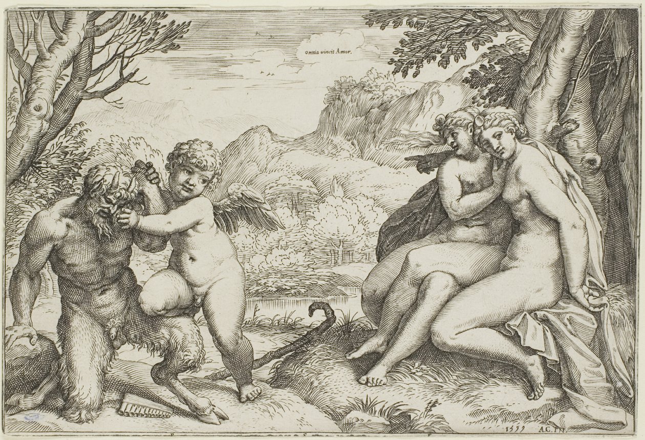 Love Conquers All by Agostino Carracci